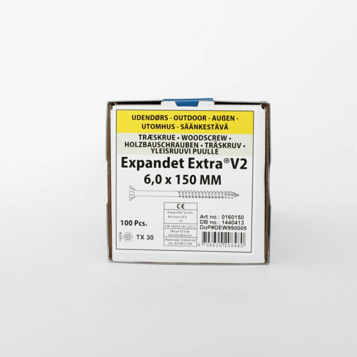 Medsraigčiai laukui Expandet EXTRA V2 6×150 mm 100 vnt. - Image 2