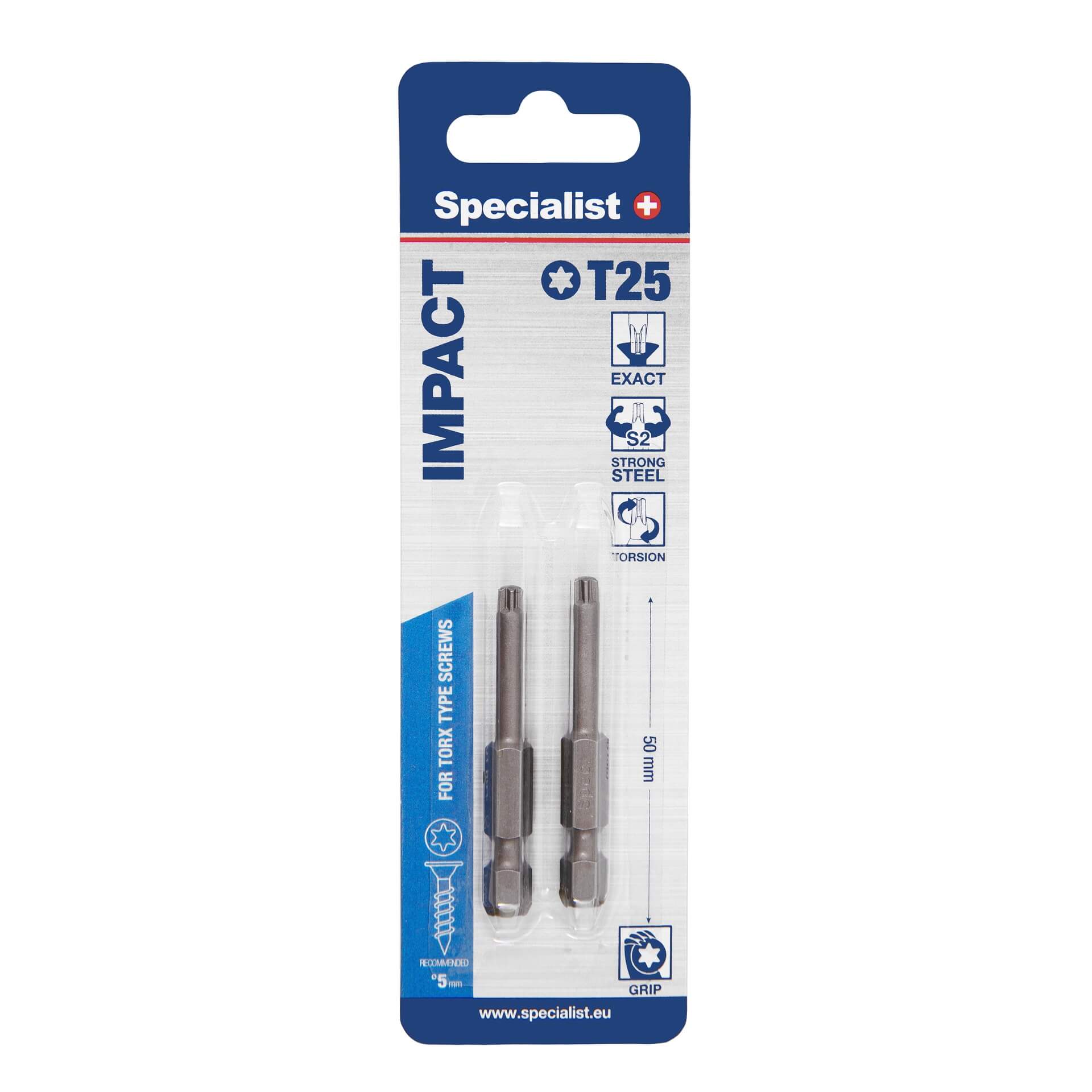 Antgalis „Specialist+_ Torx Grip T25 50mm 2 vnt. antgalis Specialist+ Torx Grip T25